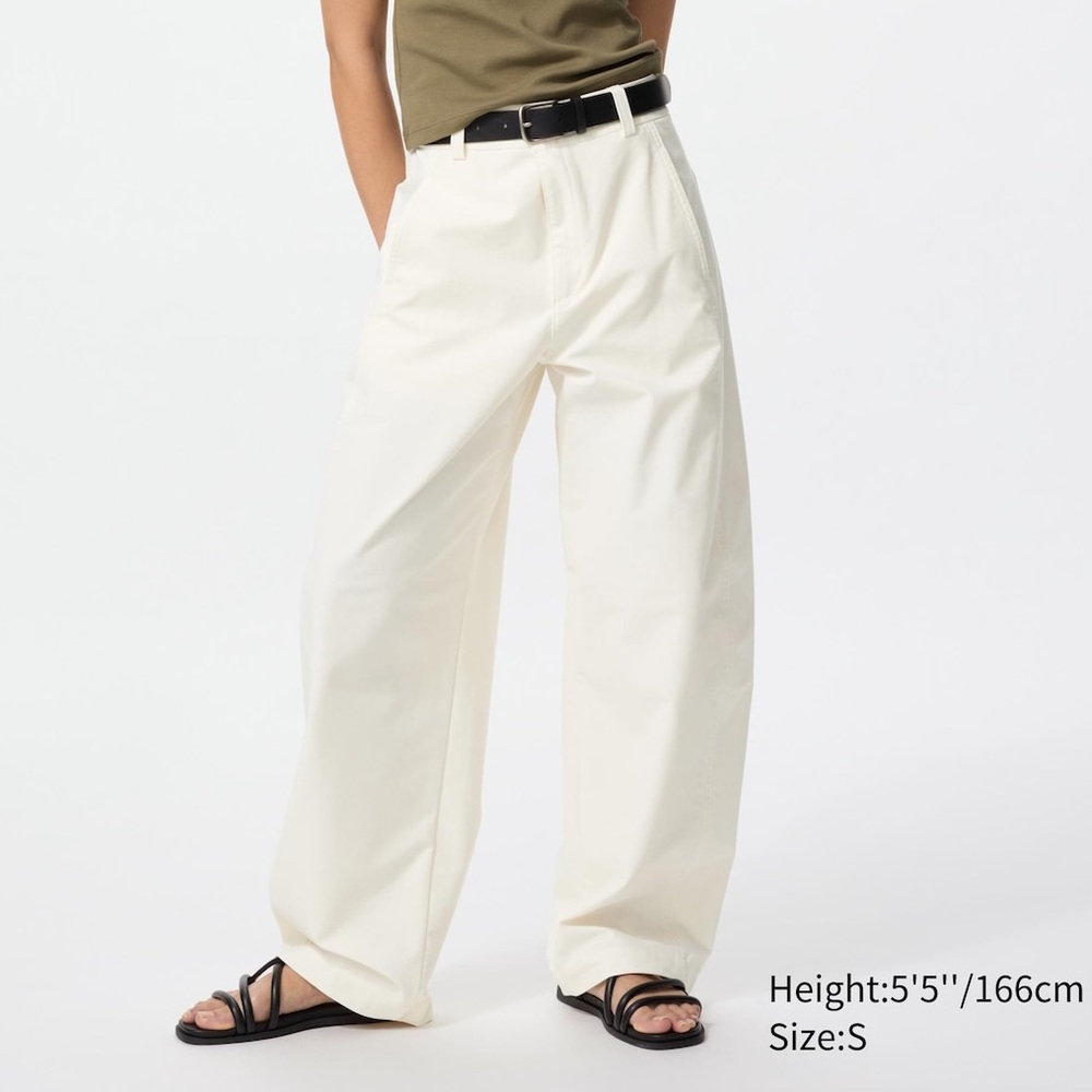Uniqlo Cream Ivory Jersey Barrel Pants NWT L